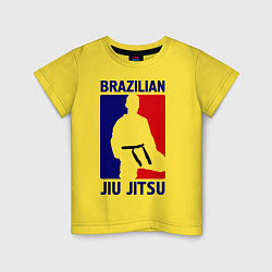 Футболка хлопковая детская Brazilian Jiu jitsu, цвет: желтый