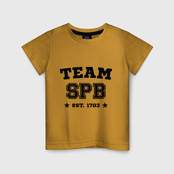 Футболка хлопковая детская Team SPB est. 1703, цвет: горчичный