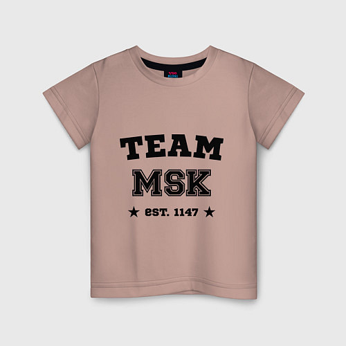 Детская футболка Team MSK est. 1147 / Пыльно-розовый – фото 1