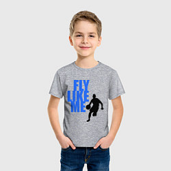 Футболка хлопковая детская Fly like me, цвет: меланж — фото 2