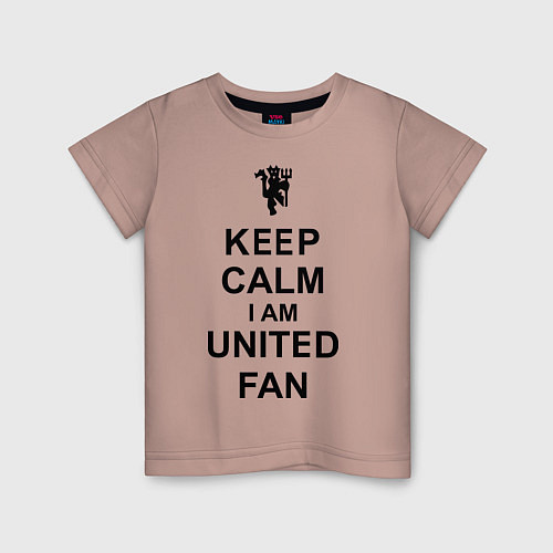 Детская футболка Keep Calm & United fan / Пыльно-розовый – фото 1