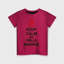 Футболка хлопковая детская Keep Calm & Hala Madrid, цвет: маджента