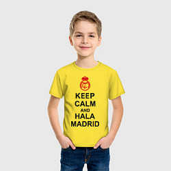 Футболка хлопковая детская Keep Calm & Hala Madrid, цвет: желтый — фото 2
