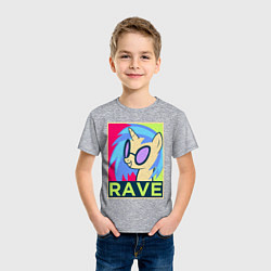 Футболка хлопковая детская DJ Pon-3 RAVE, цвет: меланж — фото 2