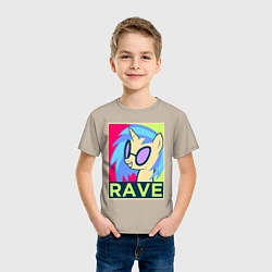 Футболка хлопковая детская DJ Pon-3 RAVE, цвет: миндальный — фото 2