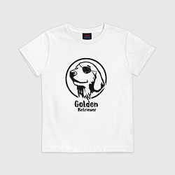 Футболка хлопковая детская Пират Золотистий ретривер, цвет: белый