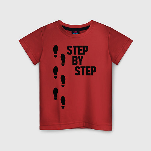Детская футболка Step by Step / Красный – фото 1