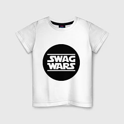 Футболка хлопковая детская SWAG Wars, цвет: белый