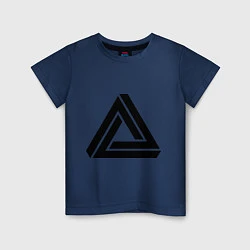 Футболка хлопковая детская Triangle Visual Illusion, цвет: тёмно-синий