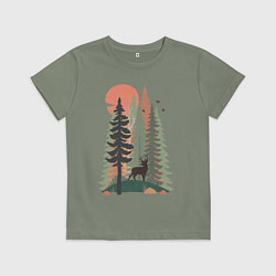 Футболка хлопковая детская Forest Adventure, цвет: авокадо