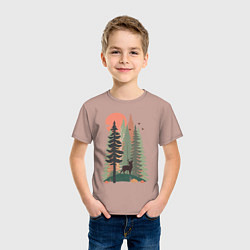 Футболка хлопковая детская Forest Adventure, цвет: пыльно-розовый — фото 2