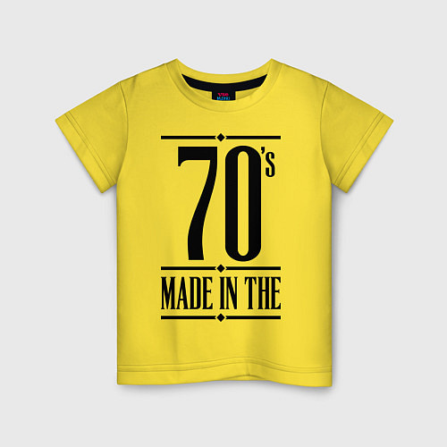 Детская футболка Made in the 70s / Желтый – фото 1