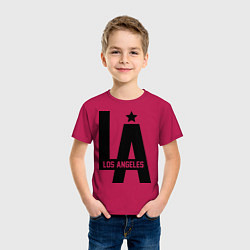 Футболка хлопковая детская Los Angeles Star, цвет: маджента — фото 2