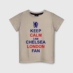 Футболка хлопковая детская Keep Calm & Chelsea London fan, цвет: миндальный