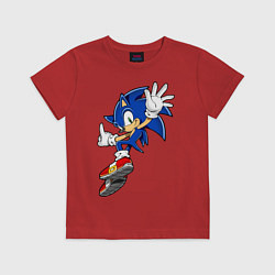 Футболка хлопковая детская Sonic, цвет: красный