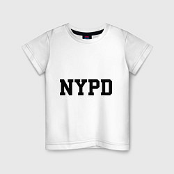 Футболка хлопковая детская NYPD, цвет: белый