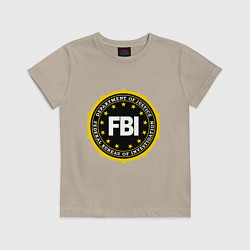 Футболка хлопковая детская FBI Departament, цвет: миндальный
