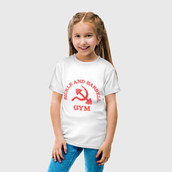 Футболка хлопковая детская Sickle & Barbell: Gym, цвет: белый — фото 2