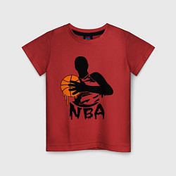 Футболка хлопковая детская NBA, цвет: красный