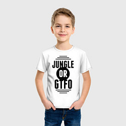 Футболка хлопковая детская Jungle or GTFO, цвет: белый — фото 2