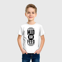 Футболка хлопковая детская Mid or feed, цвет: белый — фото 2