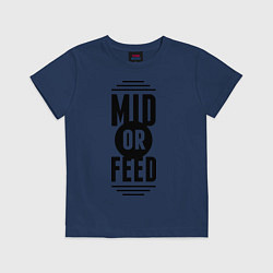 Футболка хлопковая детская Mid or feed, цвет: тёмно-синий