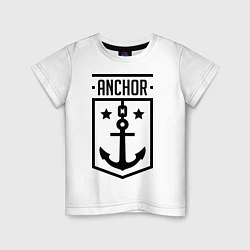 Футболка хлопковая детская Anchor Shield, цвет: белый