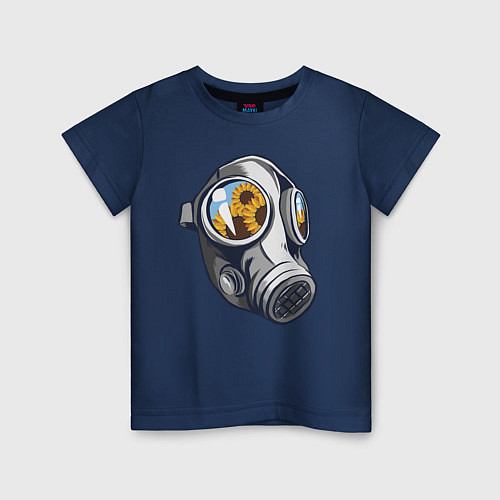 Детская футболка Противогаз природы / Тёмно-синий – фото 1