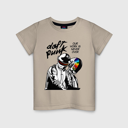 Детская футболка Daft Punk: Our work is never over / Миндальный – фото 1