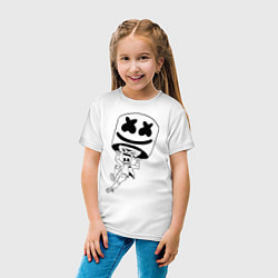 Футболка хлопковая детская Marshmello King, цвет: белый — фото 2