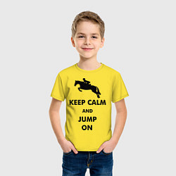 Футболка хлопковая детская Keep Calm & Jump On, цвет: желтый — фото 2