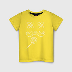 Футболка хлопковая детская Хипстерский леденец, цвет: желтый