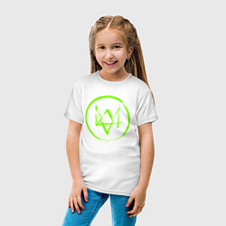 Футболка хлопковая детская Watch Dogs: Green Logo, цвет: белый — фото 2