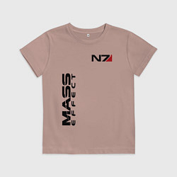 Футболка хлопковая детская MASS EFFECT N7, цвет: пыльно-розовый