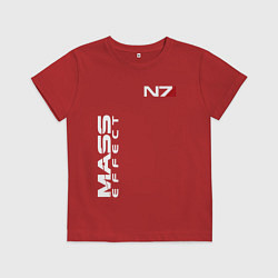 Футболка хлопковая детская MASS EFFECT N7, цвет: красный
