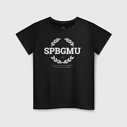 Футболка хлопковая детская SPBGMU, цвет: черный