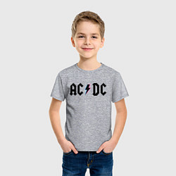 Футболка хлопковая детская AC/DC, цвет: меланж — фото 2