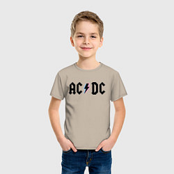 Футболка хлопковая детская AC/DC цвета миндальный — фото 2