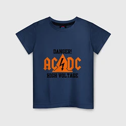 Футболка хлопковая детская AC/DC: High Voltage, цвет: тёмно-синий