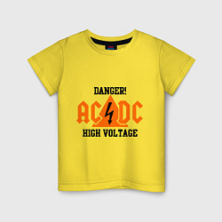 Футболка хлопковая детская AC/DC: High Voltage, цвет: желтый