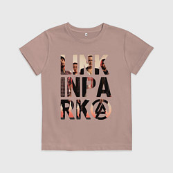 Футболка хлопковая детская Linkin Park, цвет: пыльно-розовый