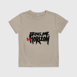 Футболка хлопковая детская Bring me the horizon, цвет: миндальный