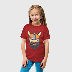 Футболка хлопковая детская Born to be a Viking, цвет: красный — фото 2