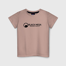 Футболка хлопковая детская Black Mesa: Research Facility, цвет: пыльно-розовый