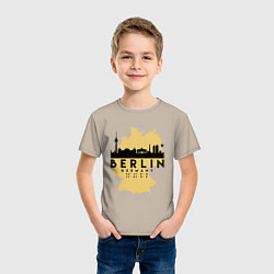 Футболка хлопковая детская Берлин - Германия, цвет: миндальный — фото 2