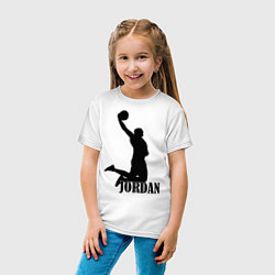 Футболка хлопковая детская Jordan Basketball, цвет: белый — фото 2