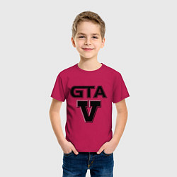 Футболка хлопковая детская GTA 5, цвет: маджента — фото 2