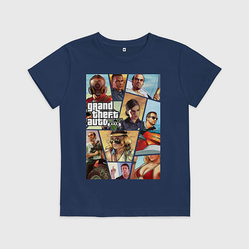 Детская футболка GTA 5: Stories / Тёмно-синий – фото 1