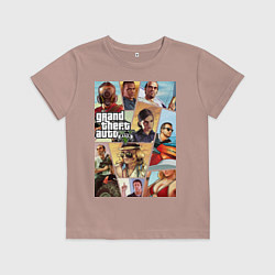 Футболка хлопковая детская GTA 5: Stories, цвет: пыльно-розовый