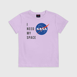 Футболка хлопковая детская Nasa i need my space, цвет: лаванда